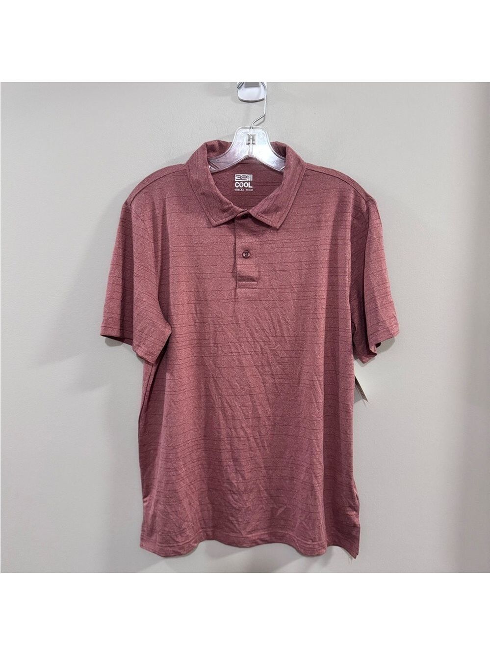 32 Degrees Cool Performance Polo Shirt Classic Short Sleeve. Rosewood size M